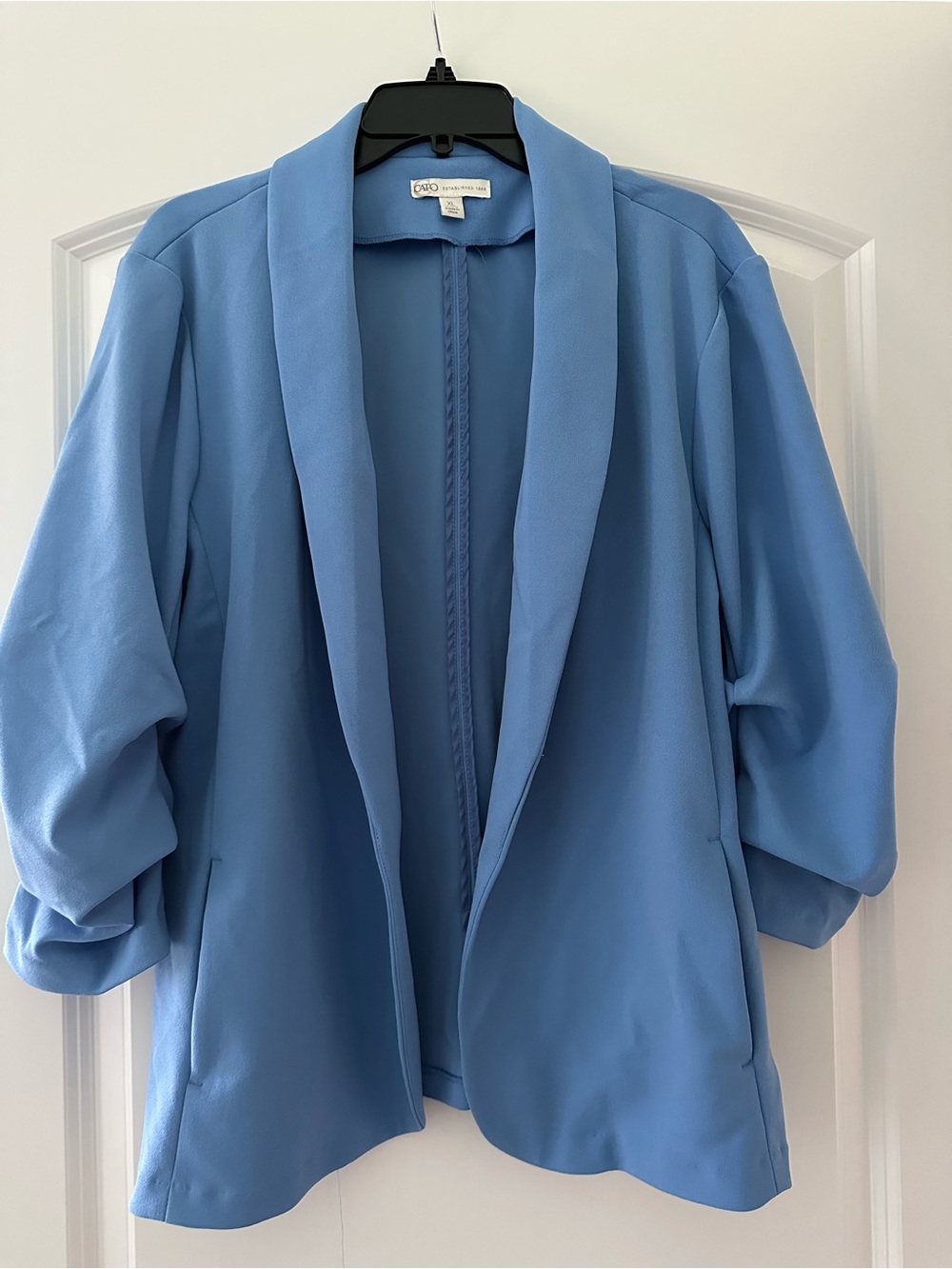 Cato Women's Light Blue Open-Front Blazer